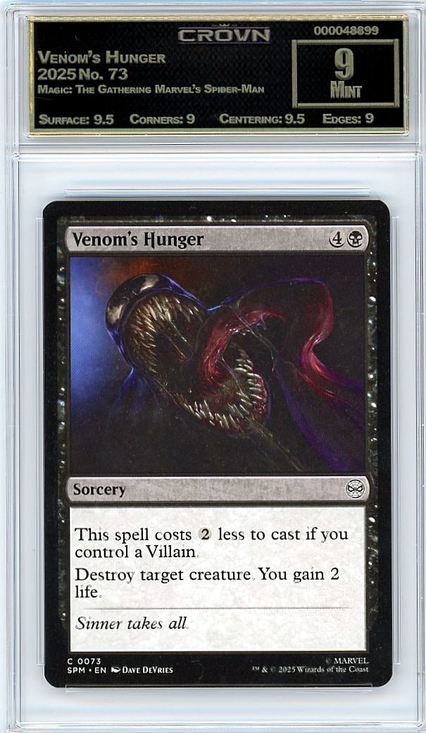 2025 Venom's Hunger Magic: The Gathering: Graded by Crown Grading. Grade: 9.00. Mint