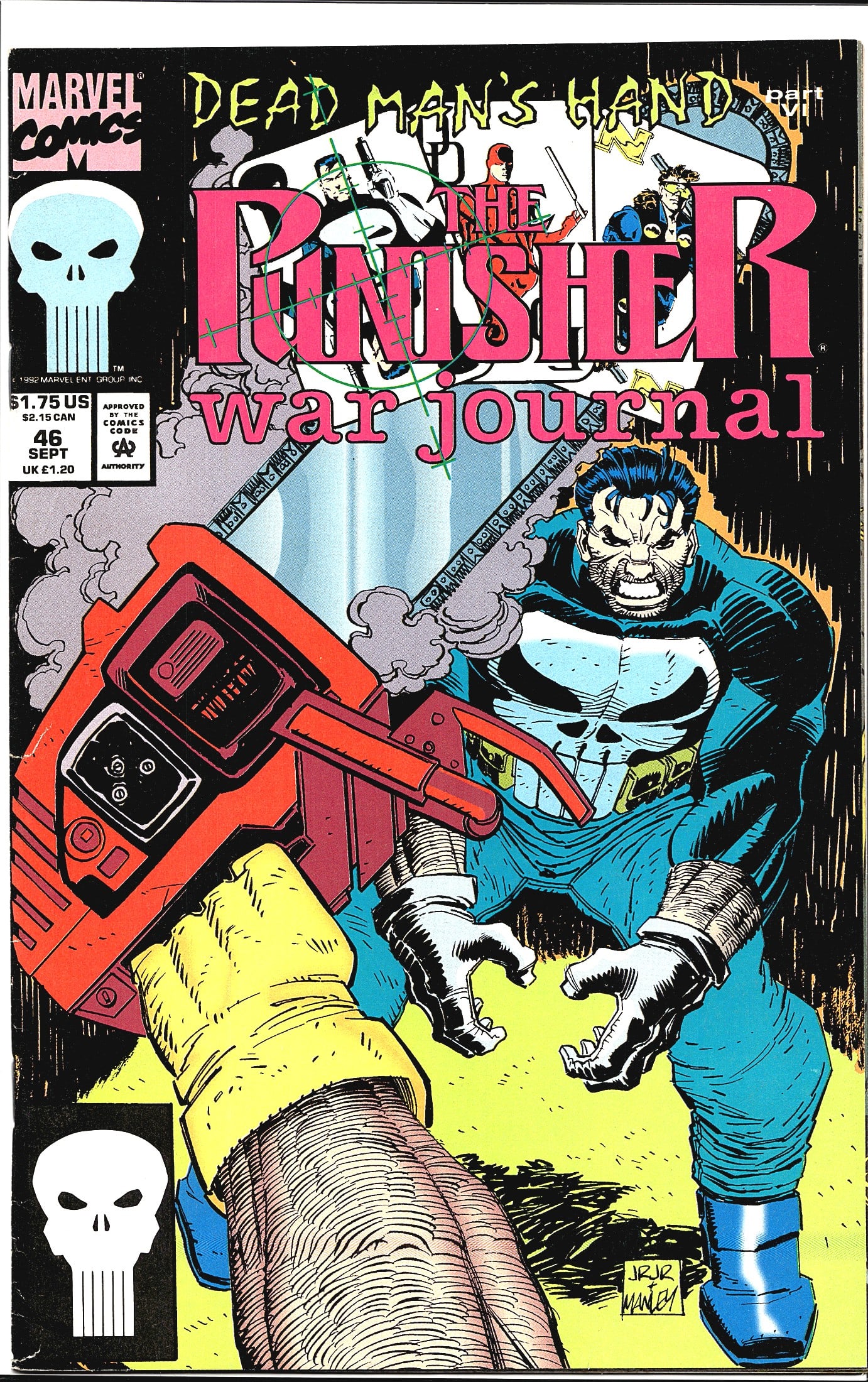 1992 Marvel The Punisher War Journal #46 Comic: This is issue #46 of The Punisher War Journal, published by Marvel Comics in September 1992 and priced at $1.75 US. The issue is part of the 'Dead Man's Hand' crossover storyline, labeled as Part VI o