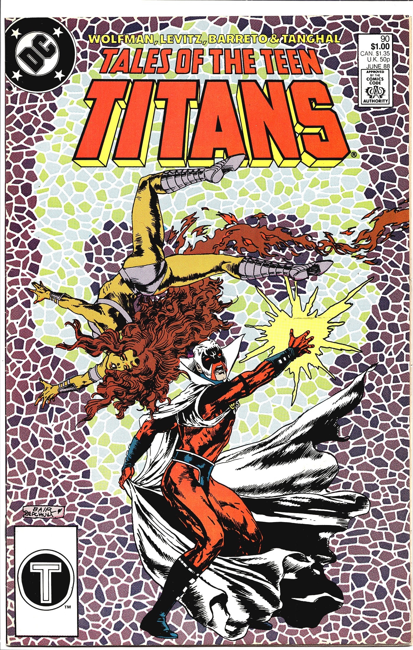 Tales of the Teen Titans #90 DC Comics 1988: Tales of the Teen Titans #90, published by DC Comics and cover-dated June 1988. This issue features cover art by Bair and Beachum, depicting a dramatic confrontation between two costumed characters ag