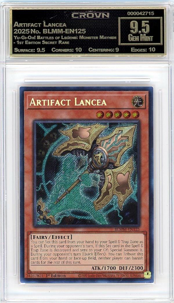 2025 Artifact Lancea Yu-Gi-Oh! Battles of: Graded by Crown Grading. Grade: 9.50. Gem Mint