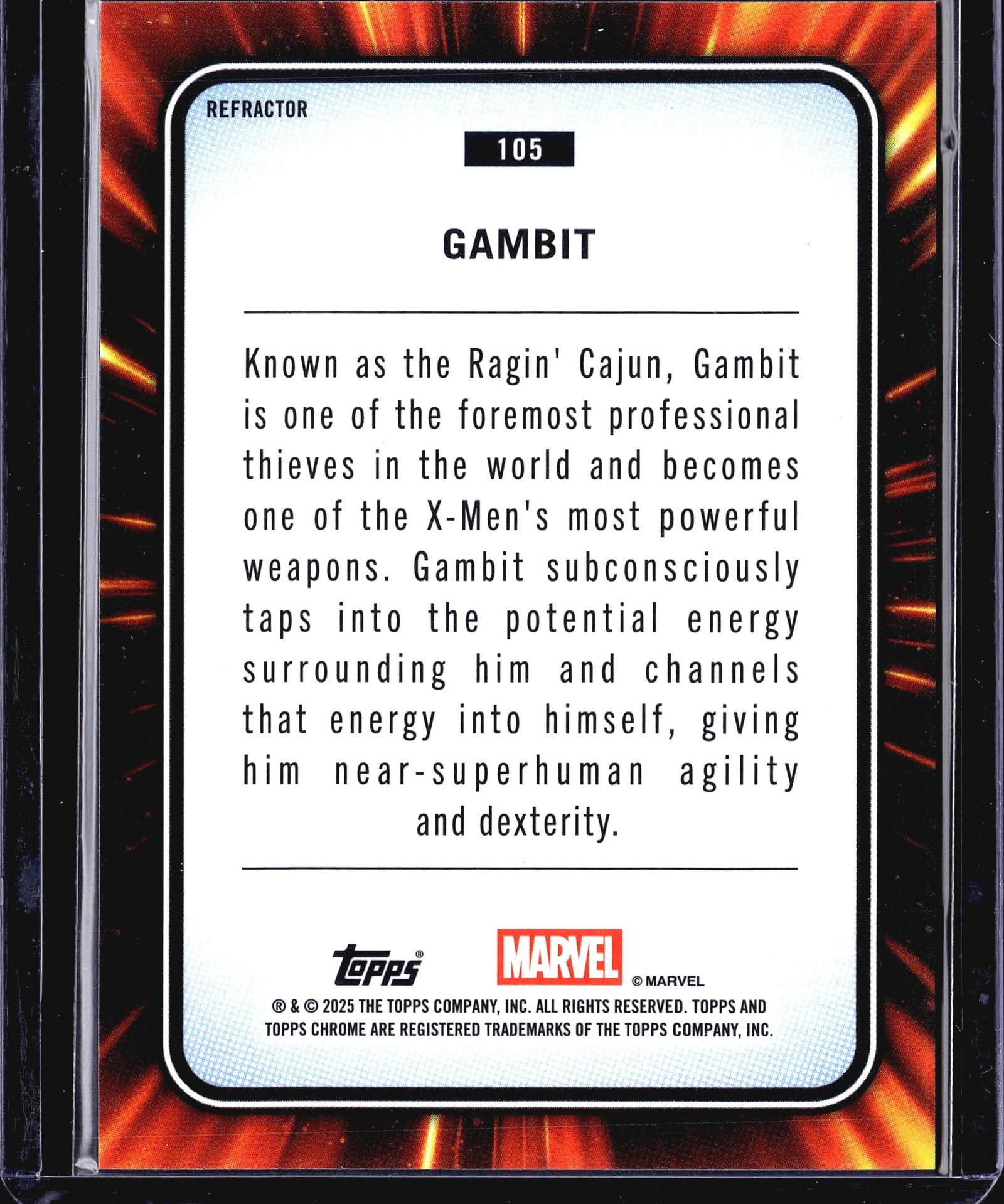 2025 Topps Chrome Marvel Gambit #105 Comic Card - 2