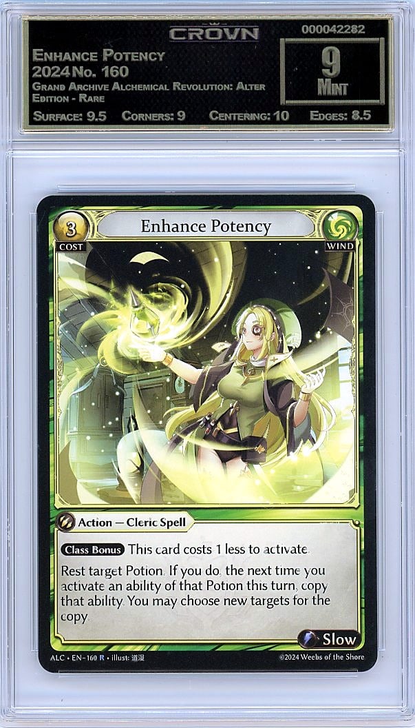2024 Enhance Potency Grand Archive Alchemical: Graded by Crown Grading. Grade: 9.00. Mint