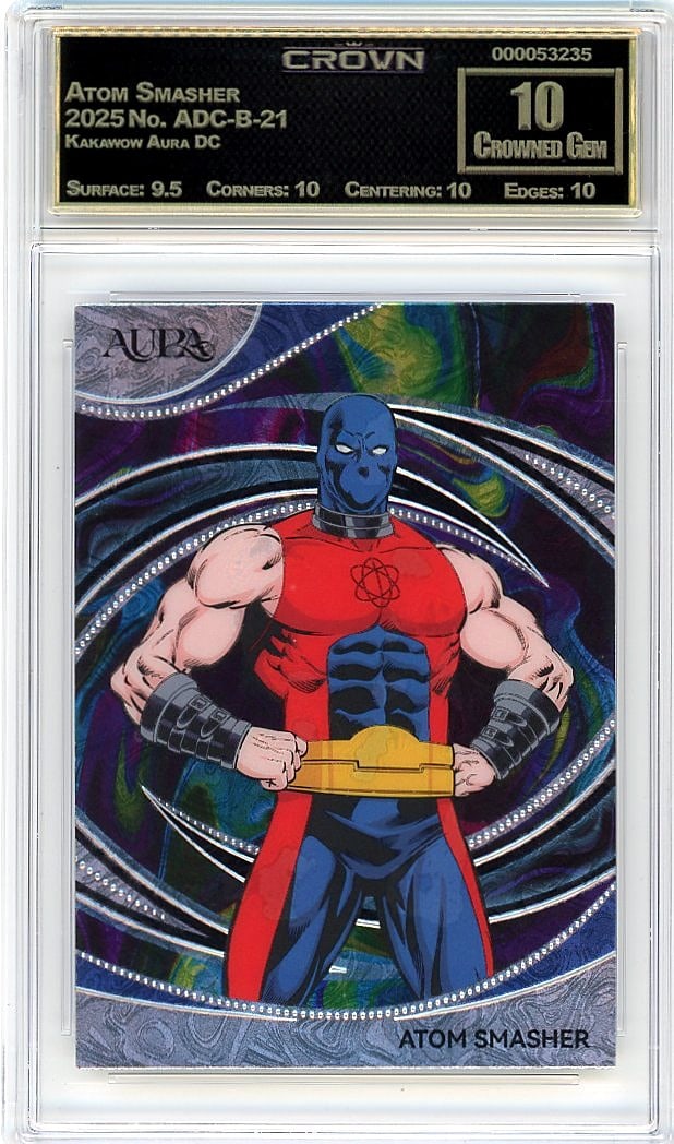 2025 Atom Smasher Kakawow Aura DC #ADC-B-21: Graded by Crown Grading. Grade: 10.00. Crowned Gem