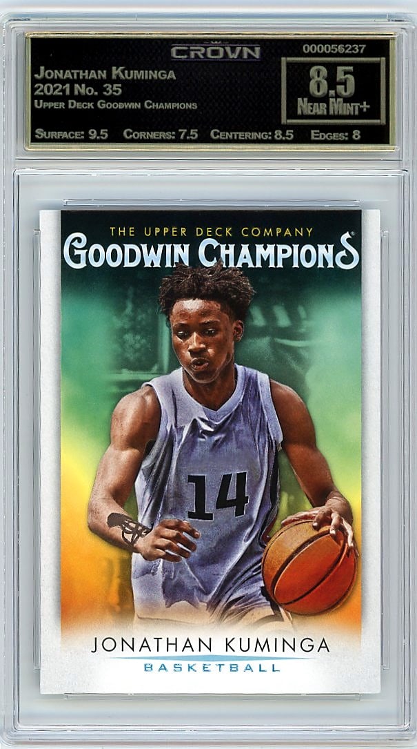 2021 Jonathan Kuminga Upper Deck Goodwin: This is a 2021 Jonathan Kuminga card from the Upper Deck Goodwin Champions set, card number 35. It captures Kuminga during his rookie year, a key moment for one of the NBA's top prospects. The card