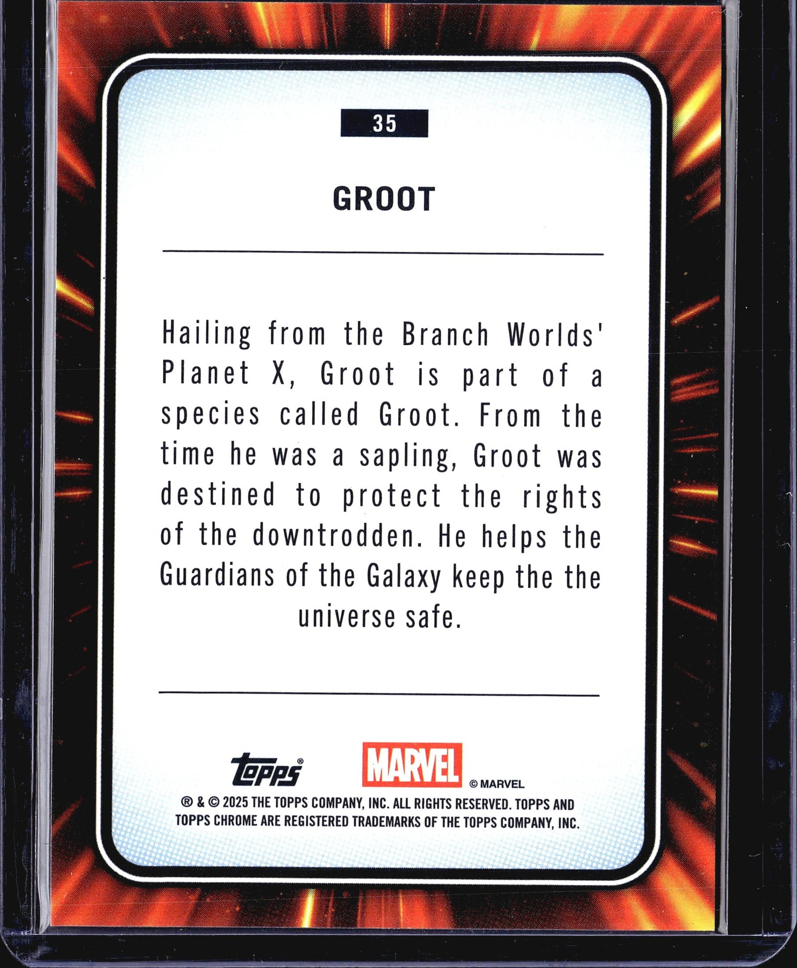 2025 Topps Chrome Marvel #35 Groot 34/39 Human - 2