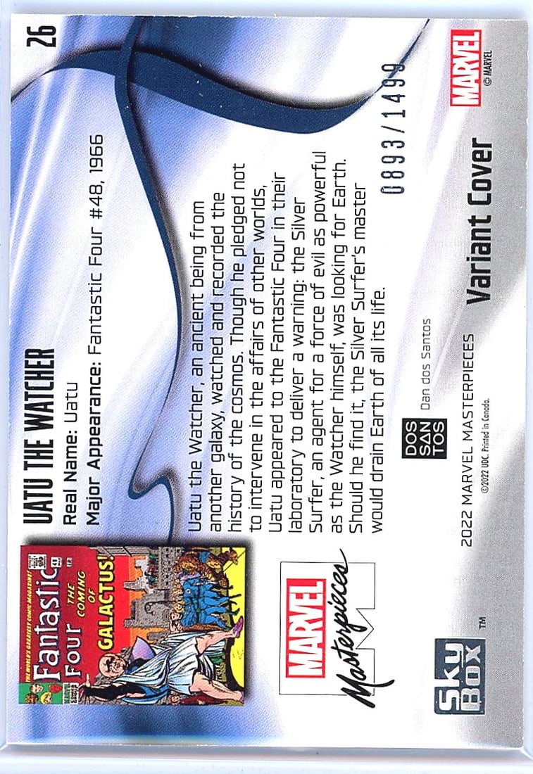 2022 Upper Deck Marvel Masterpieces #26 Uatu The - 2