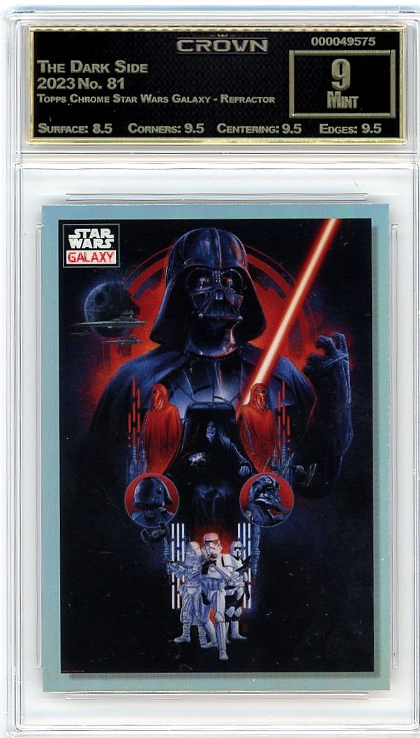 2023 The Dark Side Topps Chrome Star Wars Galaxy: Graded by Crown Grading. Grade: 9.00. Mint
