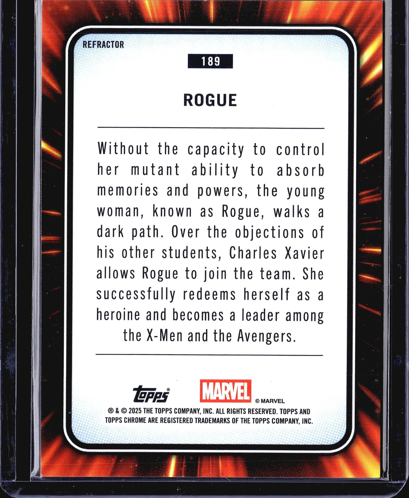 2025 Topps Chrome Marvel Rogue #189 Refractor - 2