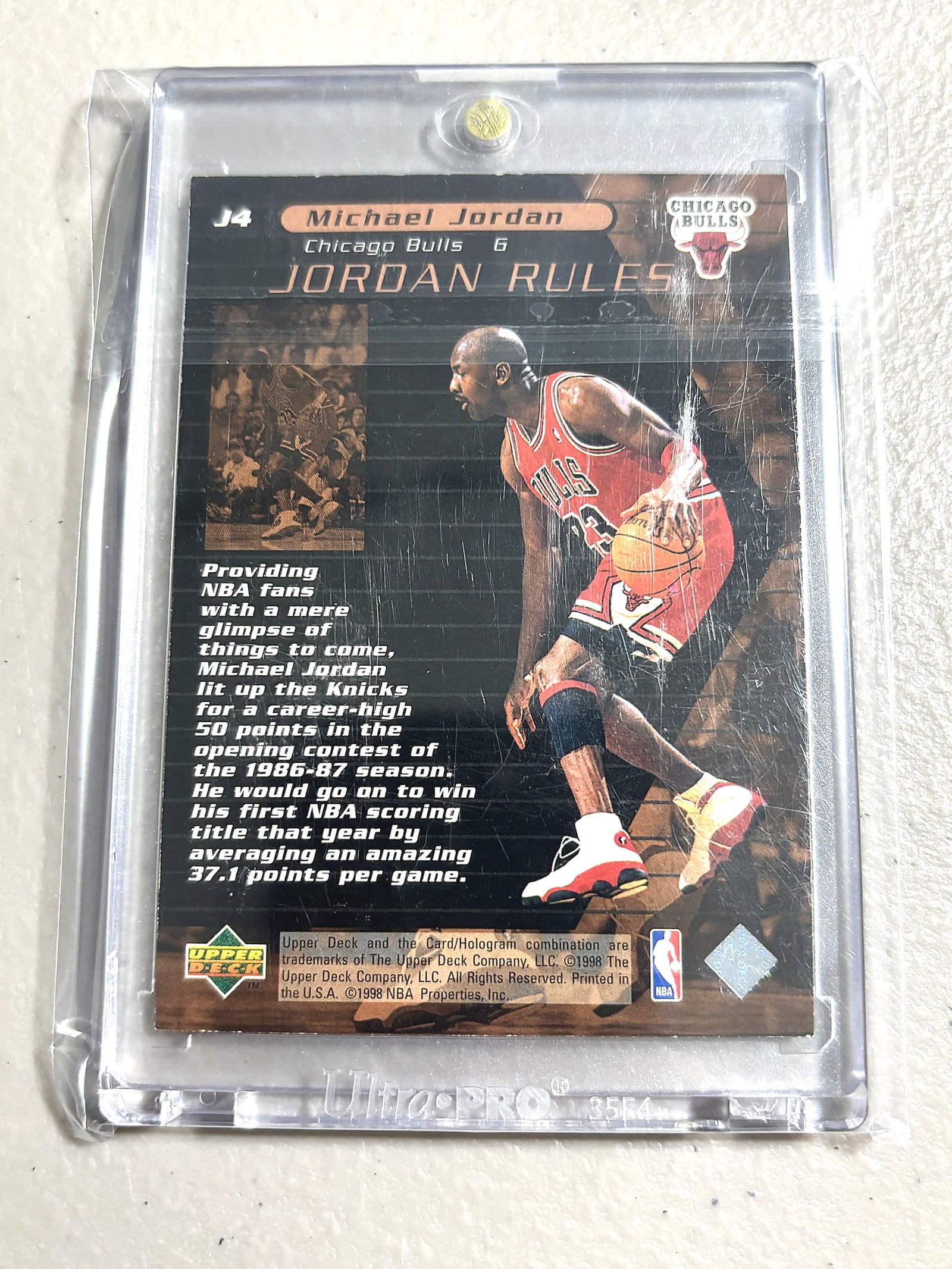 1998 Upper Deck Ovation Jordan Rules J4 Michael - 2