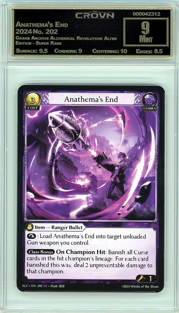 2024 Anathema's End Grand Archive Alchemical: Graded by Crown Grading. Grade: 9.00. Mint