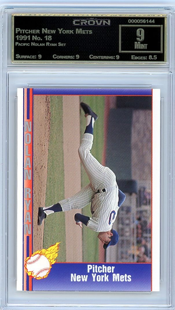 1991 Pacific Nolan Ryan Set #18 Pitcher New York: This is a 1991 Pacific Nolan Ryan Set card #18 featuring a Pitcher from the New York Mets. The card comes from the Pacific Nolan Ryan Set, a highly sought-after release from that era celebrating one