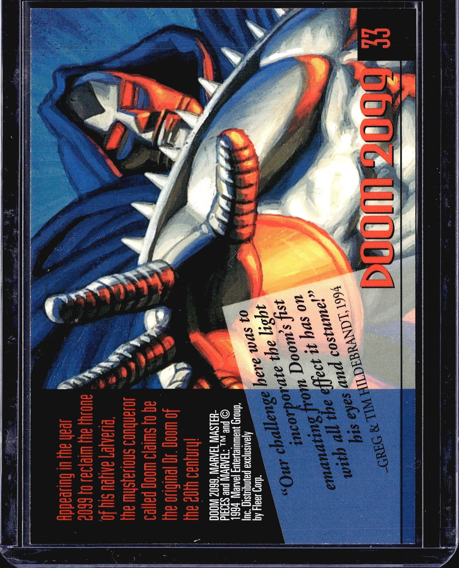 1994 Fleer Marvel Masterpieces Doom 2099 #33 - 2