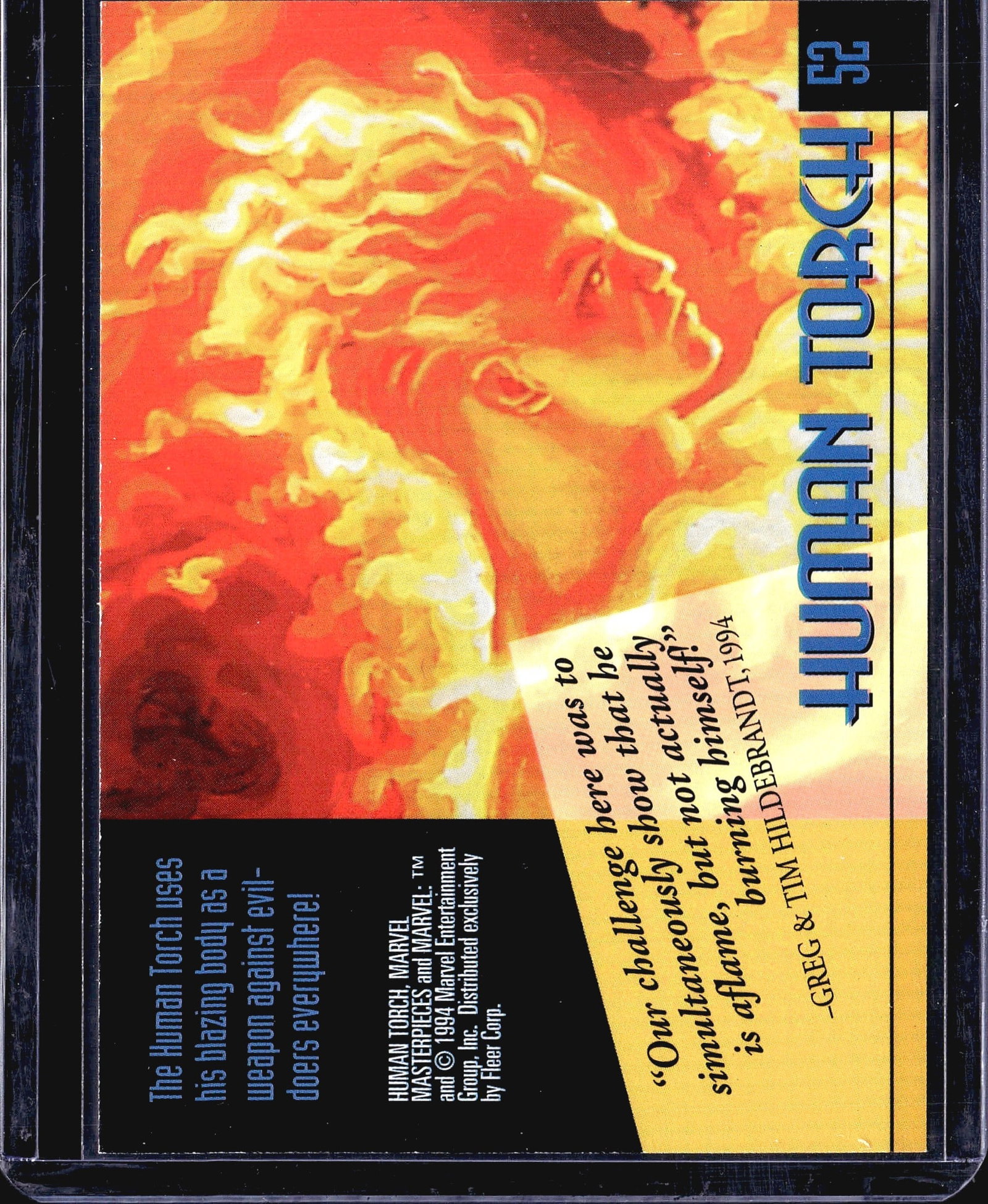 1994 Fleer Marvel Masterpieces Human Torch Card - 2