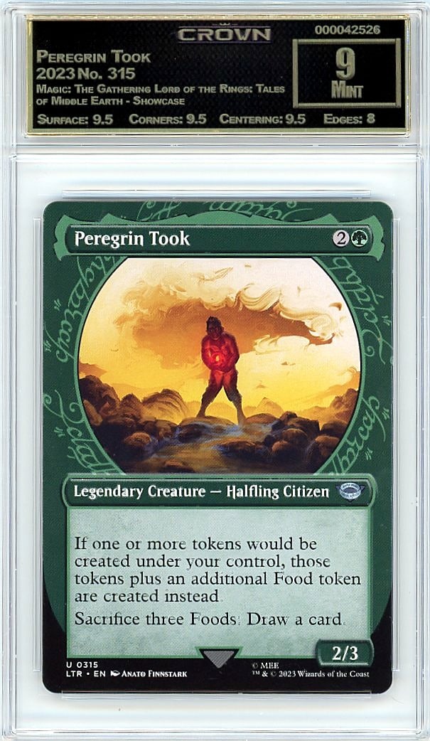 2023 Peregrin Took Magic: The Gathering Lord of: Graded by Crown Grading. Grade: 9.00. Mint