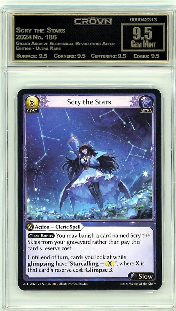 2024 Scry the Stars Grand Archive Alchemical: Graded by Crown Grading. Grade: 9.50. Gem Mint