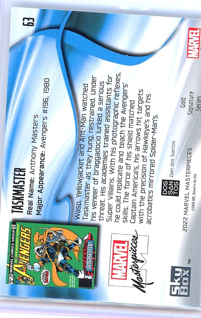 2022 SkyBox Marvel Masterpieces #63 Taskmaster - 2