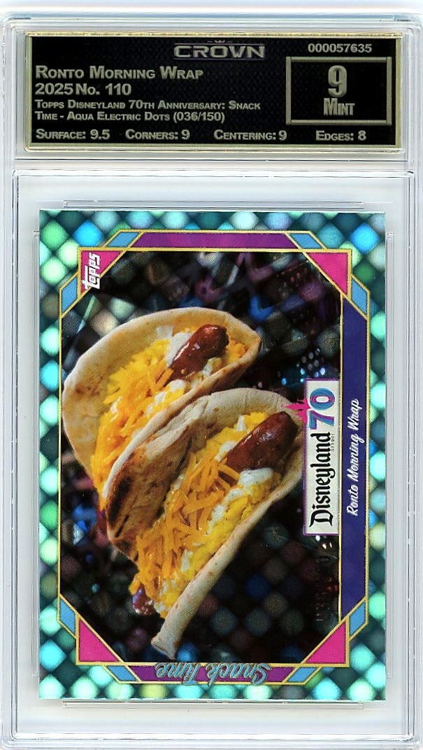 2025 Ronto Morning Wrap Topps Disneyland 70th: Graded by Crown Grading. Grade: 9.00. Mint