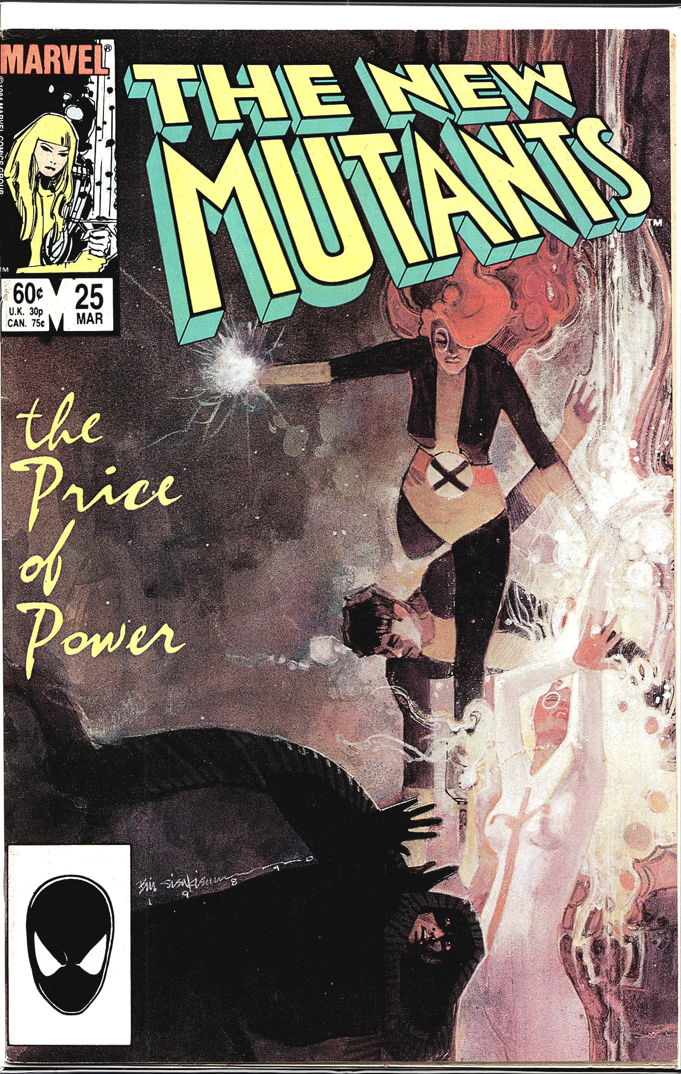 1985 Marvel New Mutants #25 Legion 1st Cameo: This listing is for The New Mutants #25, published by Marvel Comics, cover dated March 1985. The issue is titled "The Price of Power" as printed on the cover. The cover art features a female New
