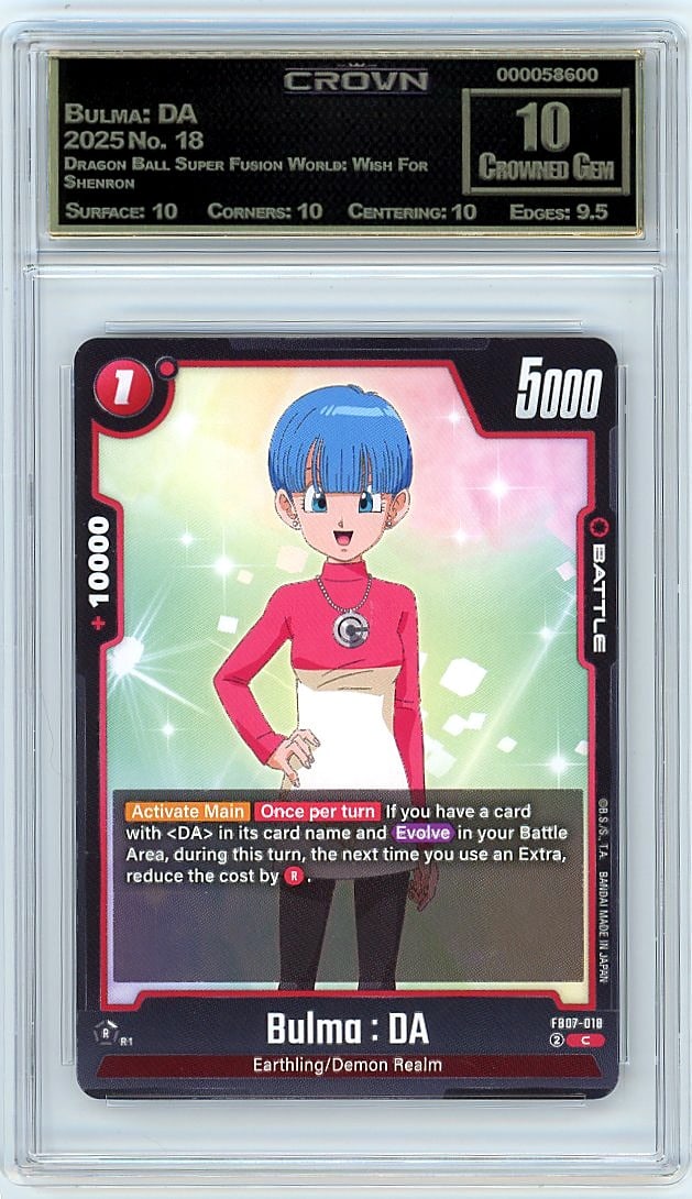 2025 Bulma: DA Dragon Ball Super Fusion World: This is a 2025 Bulma: DA card from the Dragon Ball Super Fusion World: Wish For Shenron set, card number 18. It represents a key character from one of the most iconic anime franchises, captured in