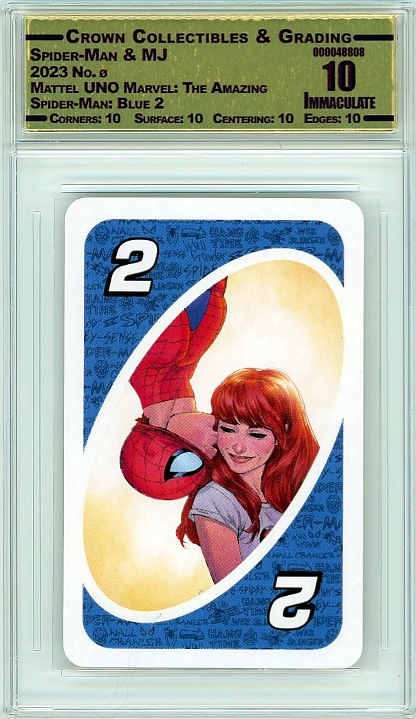 2023 Spider-Man & MJ Mattel UNO Marvel: The: Graded by Crown Grading. Grade: 10.00. Immaculate