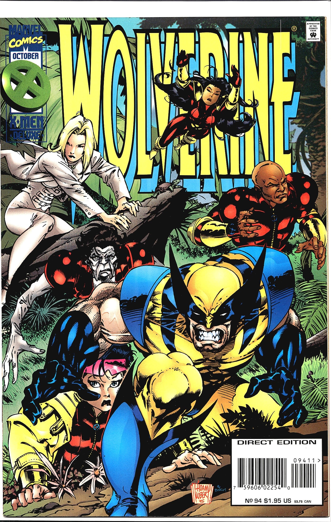1995 Marvel Wolverine #94 Comic Book Collectible: Wolverine #94 published by Marvel Comics, cover dated October 1995, Direct Edition. This issue is part of the X-Men Deluxe line and features a dynamic cover illustrated by Adam Kubert (signed on the c