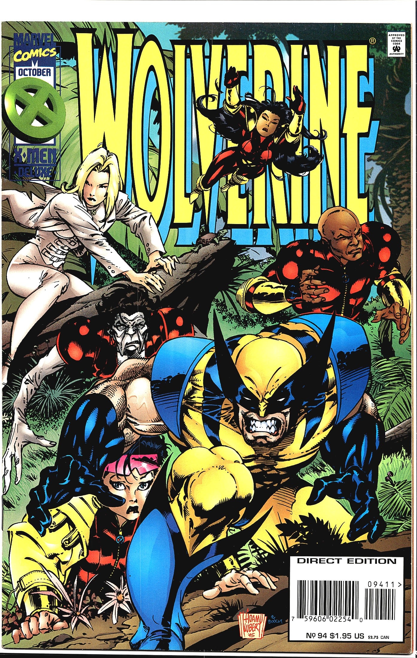 Wolverine #94 Marvel Comics October 1995 X-Men: Wolverine #94 published by Marvel Comics, dated October 1995, part of the X-Men Deluxe line. This is the Direct Edition, as indicated by the 'Direct Edition' label on the cover. The cover art, signed 