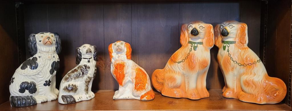 5pc Staffordshire Porcelain Cocker Spaniel Dog (1 of 13)