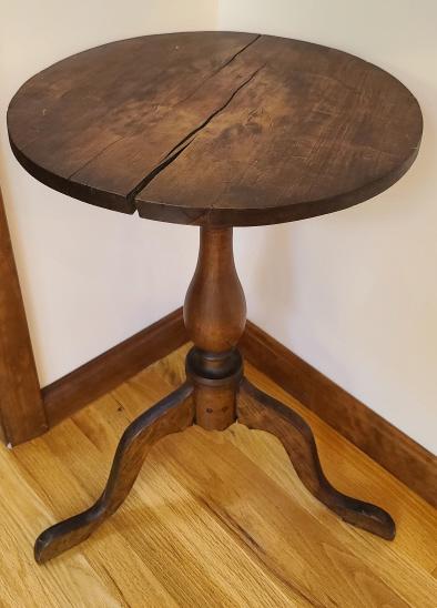 Early Wooden Candle Stick Table (1 of 5)