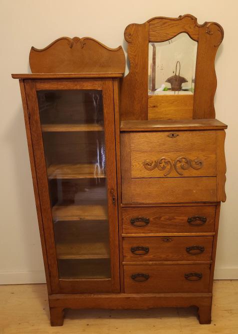 Victorian Oak Side by Side Secretary Bookcase (1 of 13)