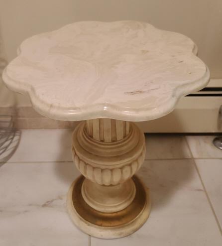 Short Marble Top Side Table (1 of 3)