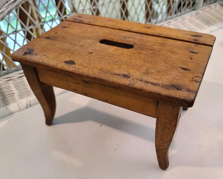 Small Antique Wooden Stool (1 of 5)
