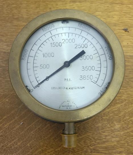 Antique Induistrial 7" PSI Gauge: Description: This lot includes an antique P.S.I. gauge made by the Industrial Gauge & Instrument Company of New York.Condition: Dents and dings associated with age and use, otherwise in overall good c