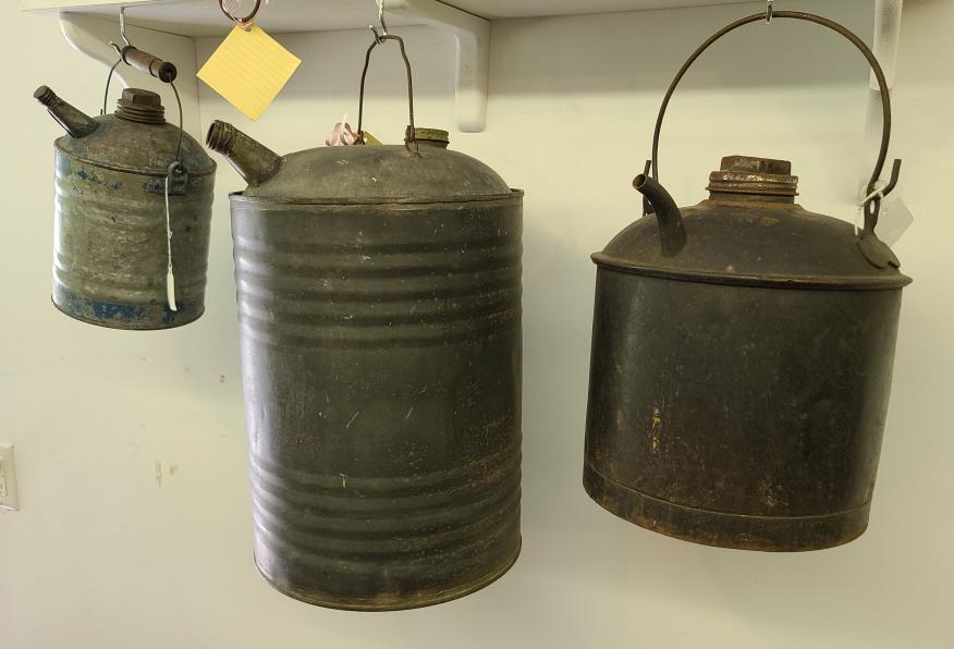 3pc. Antique Steel Oil Can (1 of 7)