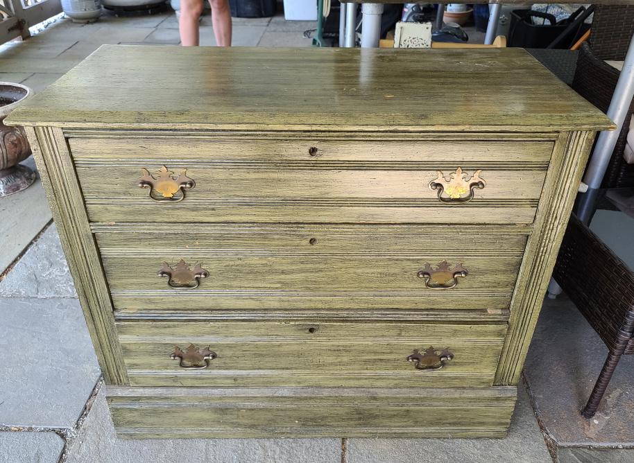 Antique Wooden Three Drawer Dresser (1 of 6)