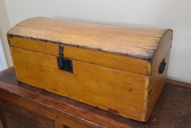 Antique Solid Wood Dome Top Trunk (1 of 10)