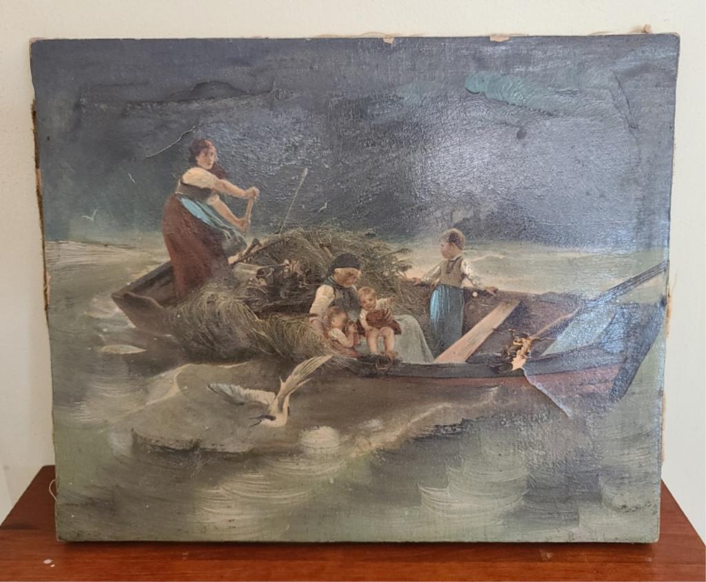 Unsigned Oil on Canvas - As is (1 of 6)