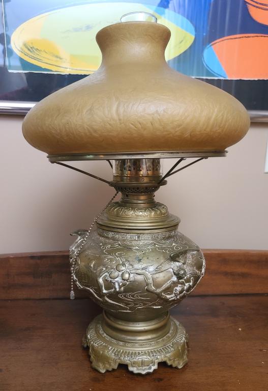 Antique 19th Century Table Lamp w/ Handel Shade (1 of 20)