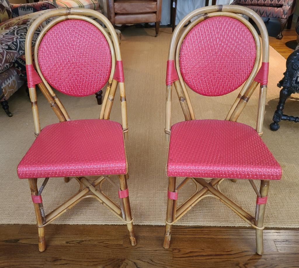 2pc Genuine French Drucker Rattan Café Chairs (1 of 6)