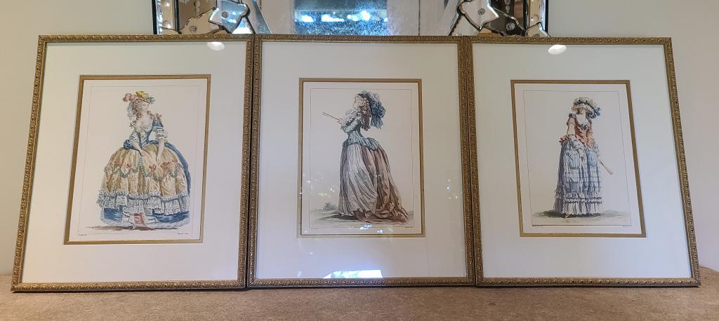 3pc Framed & Matted Victorian Ladies in Dresses (1 of 19)