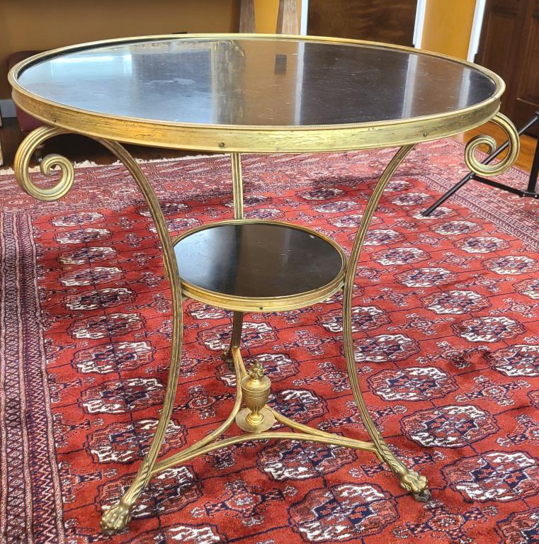 Antique French Gilt Bronze Gueridon Serving Table (1 of 9)