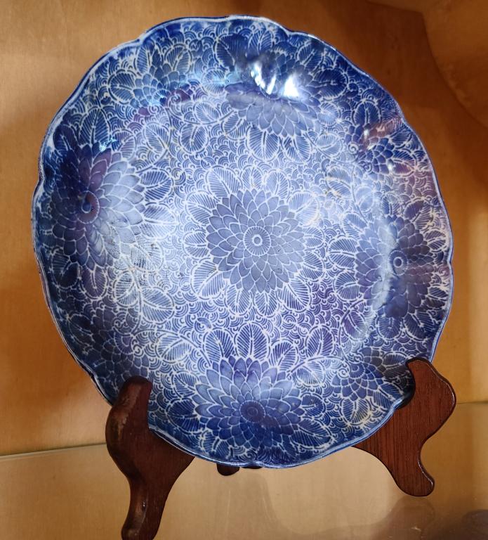 Oriental Blue & White Porcelain Plate - 8" (1 of 5)