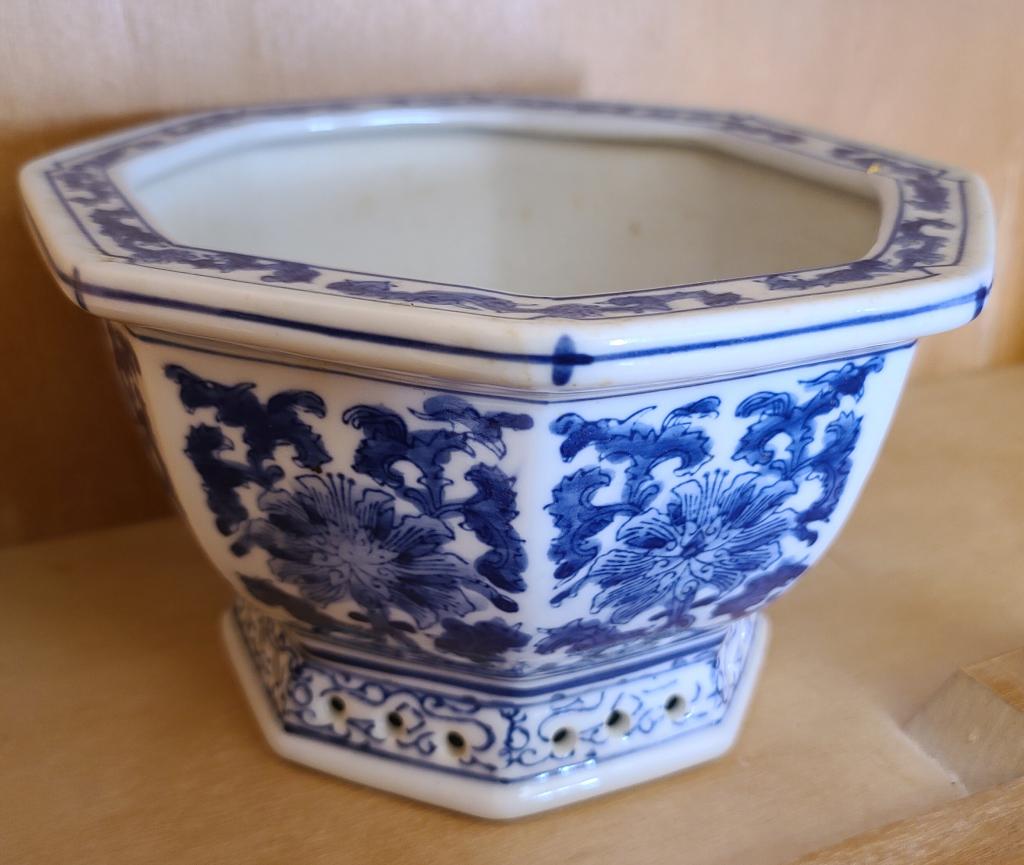 Blue & White Ceramic Planter (1 of 6)