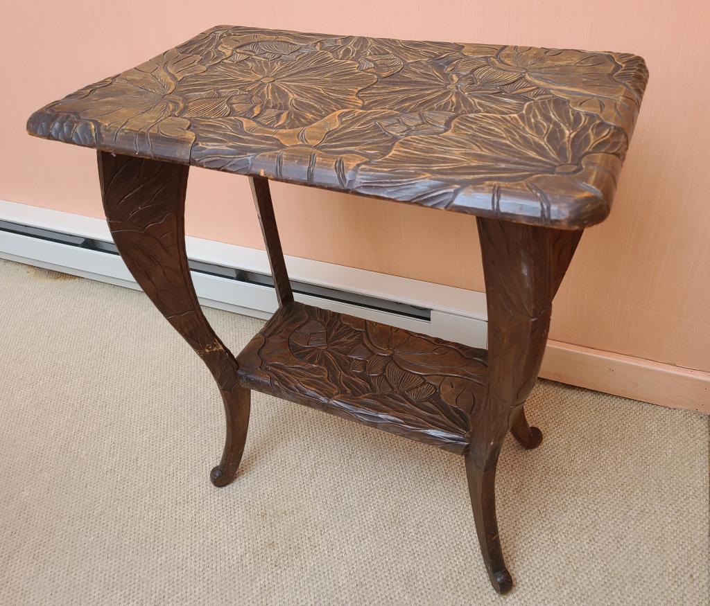 Hand Carved Wood Side Table from Bali (1 of 7)