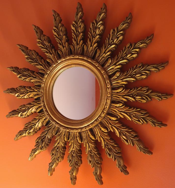 Antique Gilt Wood Sunburst Wall Mirror (1 of 2)
