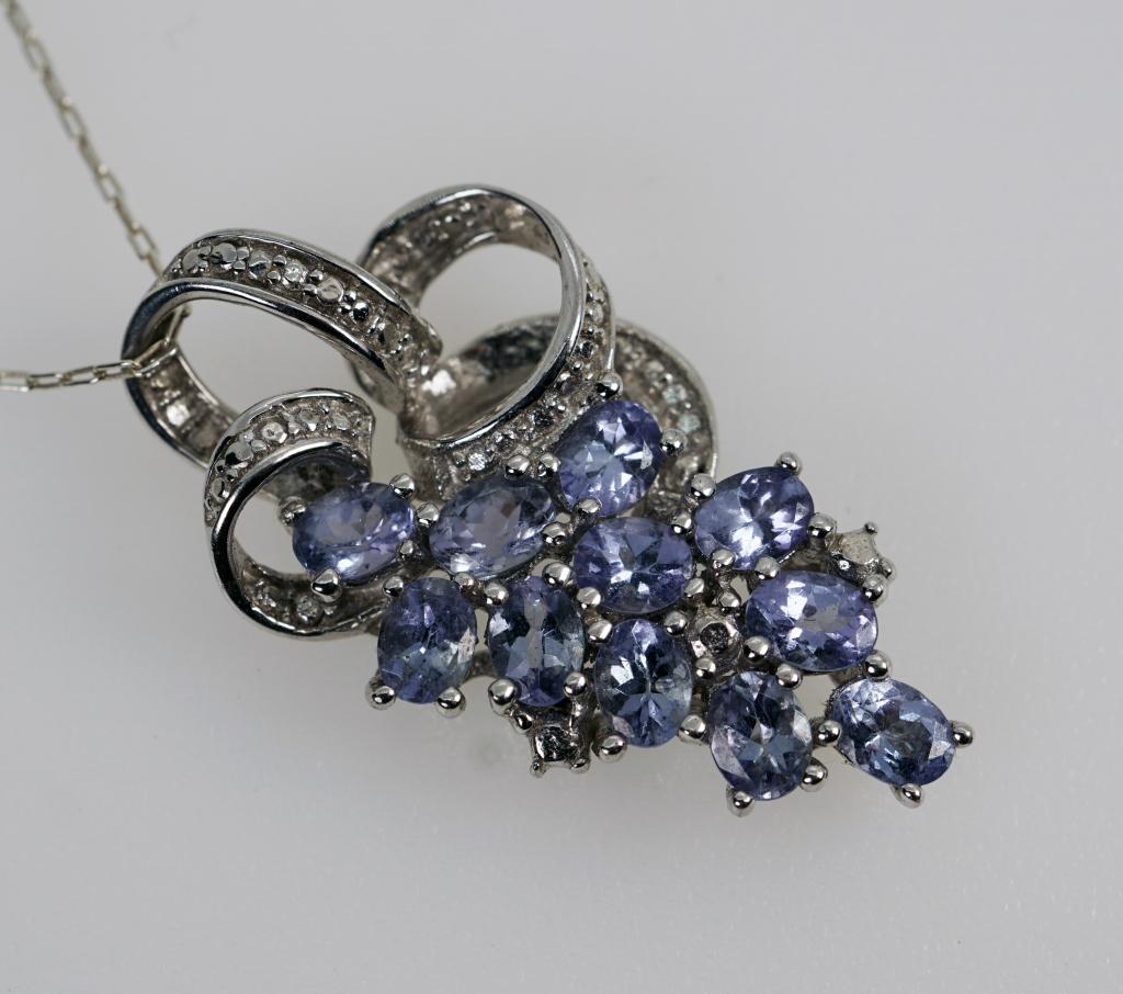 Sterling Silver & Amethyst Grape Vine Necklace (1 of 6)