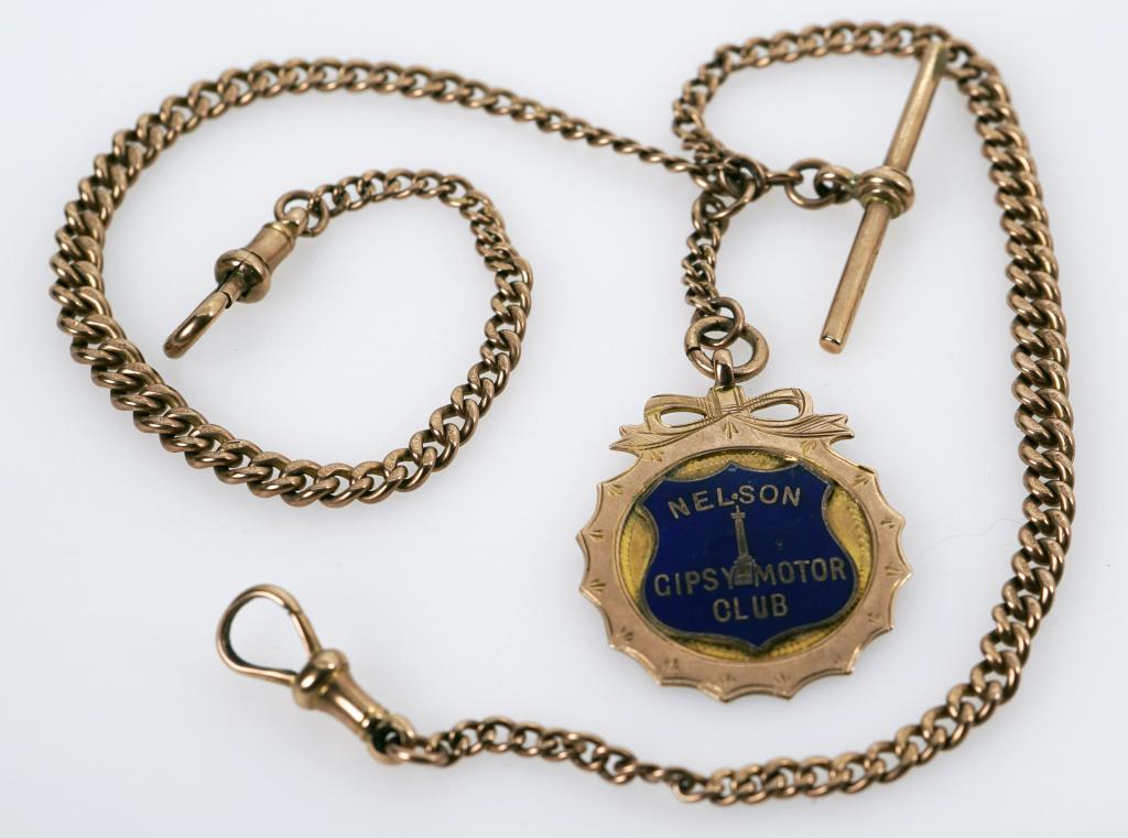 Antique 9k Rose Gold Watch Fob w/ Pendant - 17.72 dwt (1 of 12)