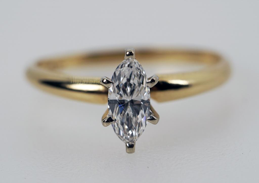 .36 ct Marquise Diamond 14K Gold Solitaire Engagement (1 of 9)