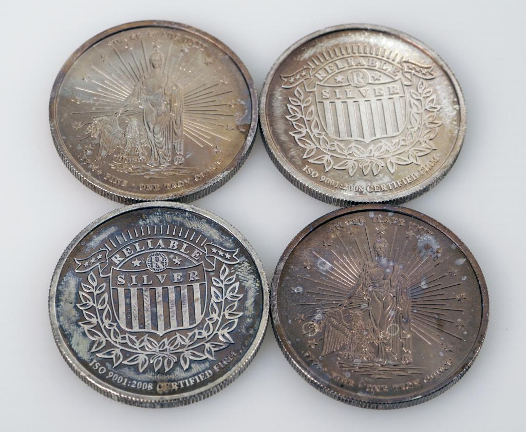 4x "Reliable Silver"  1oz .999 Pure Silver Coins (1 of 4)