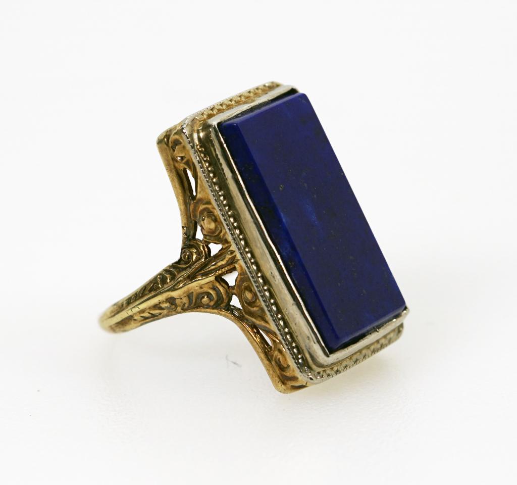 Vintage 1940's 14K Gold Lapis Ring (1 of 7)