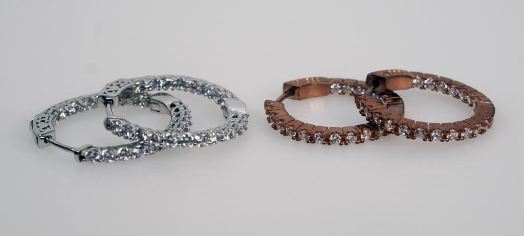 2x Pairs of Sterling Silver & Cubic Zirconia Hoop (1 of 3)